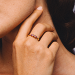 anillo oro 18k y turmalinas rosas