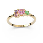 anillo de oro con turmalina rosa