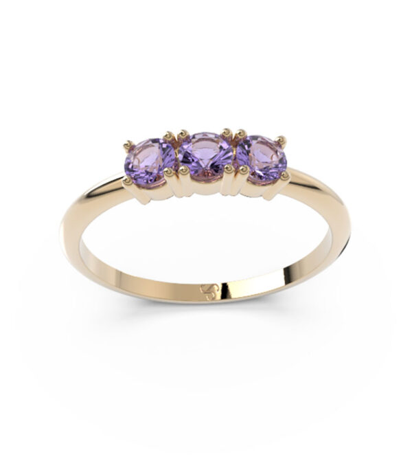 anillo oro 18k y turmalinas rosas