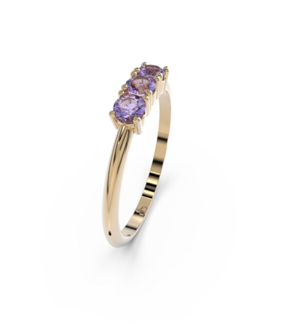 anillo oro 18k y turmalinas rosas