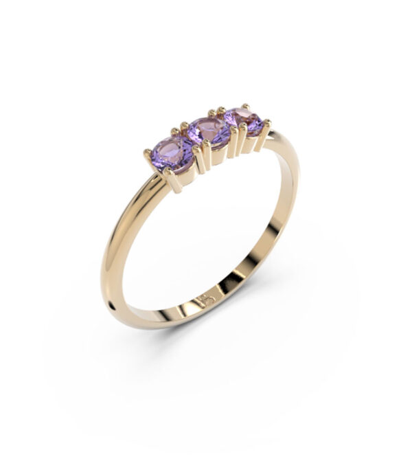 anillo oro 18k y turmalinas rosas