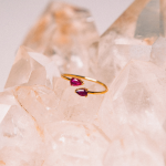 anillo figuera en oro 18k con turmalinas