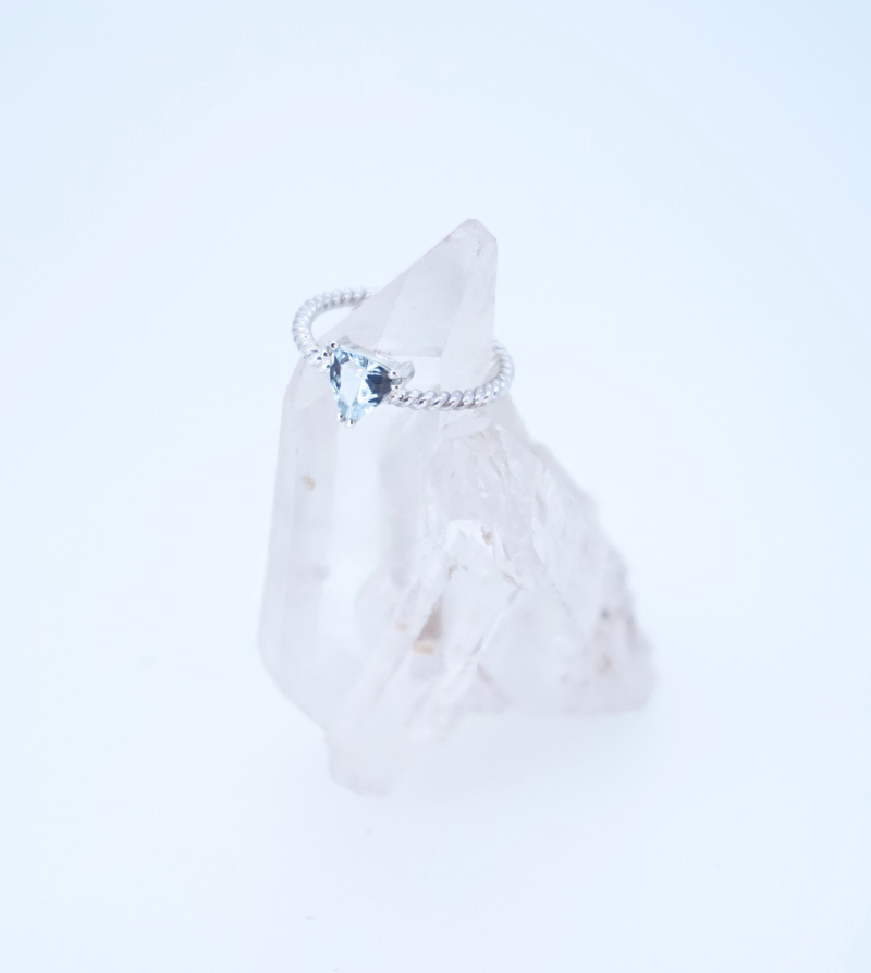 Anillo plata trenzado aguamarina